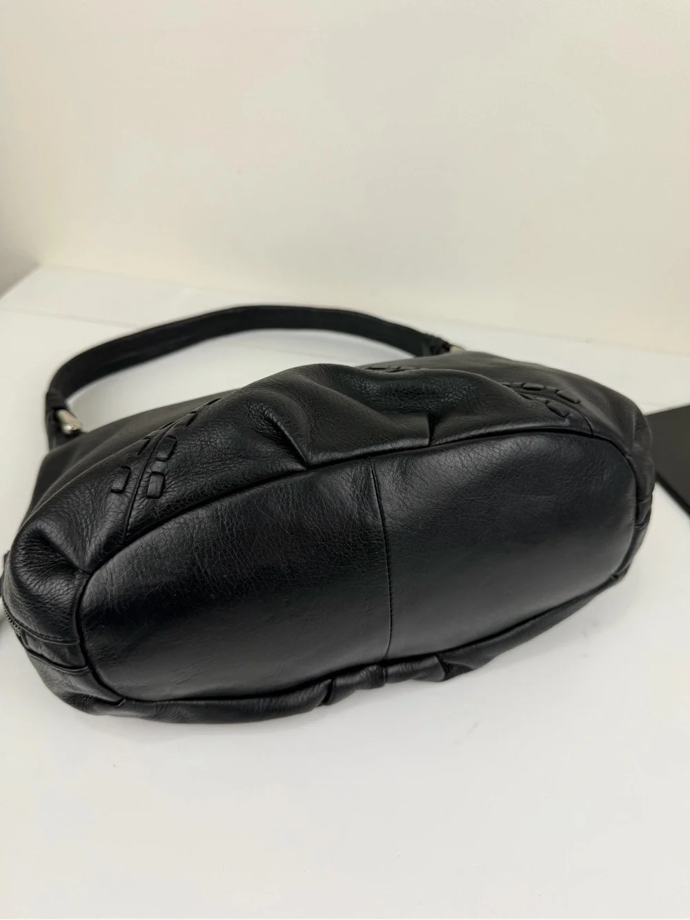 Makowsky Y2K Black Leather Hobo Shoulder Bag Boho Slouch Quiet Luxury